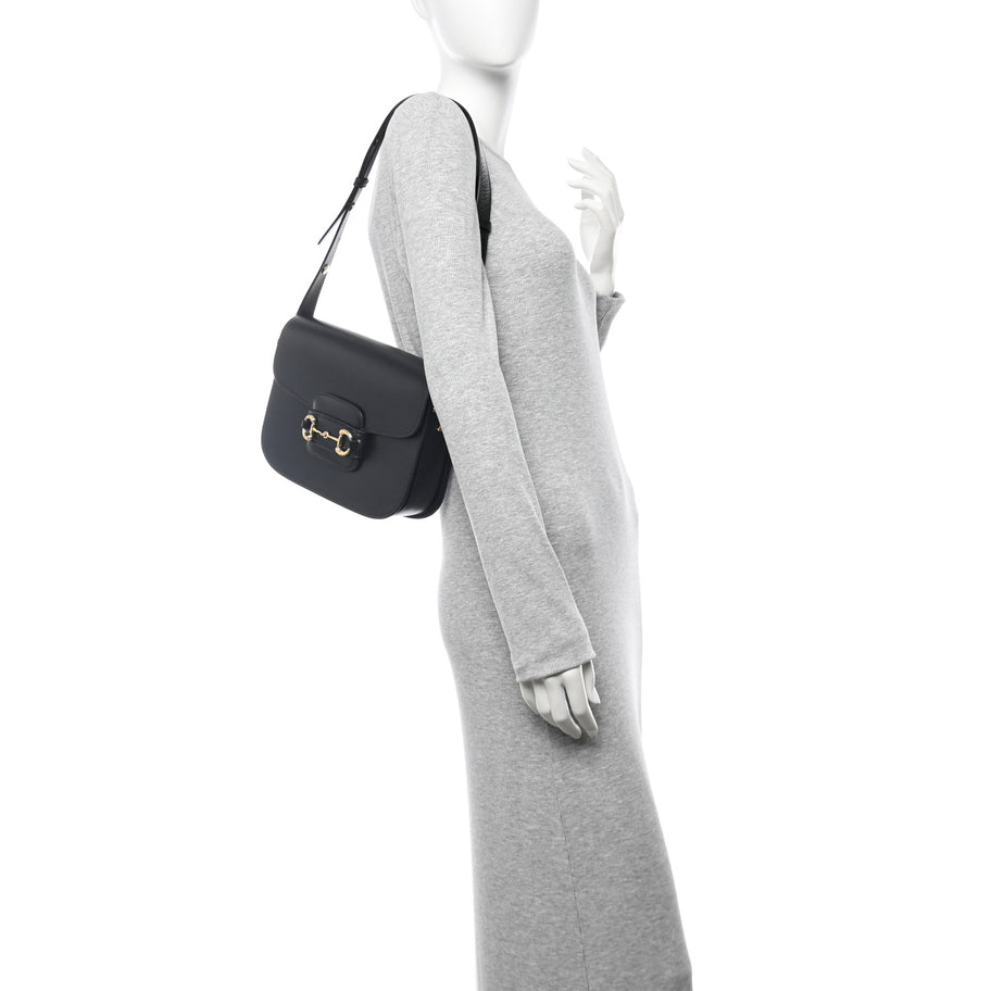 Gucci Azalea Calfskin Horsebit 1955 Shoulder Bag Black Image 2
