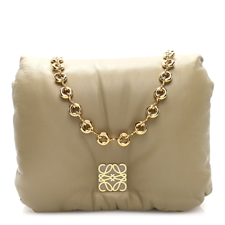 Loewe Lambskin Goya Puffer Bag Clay Green Image 1