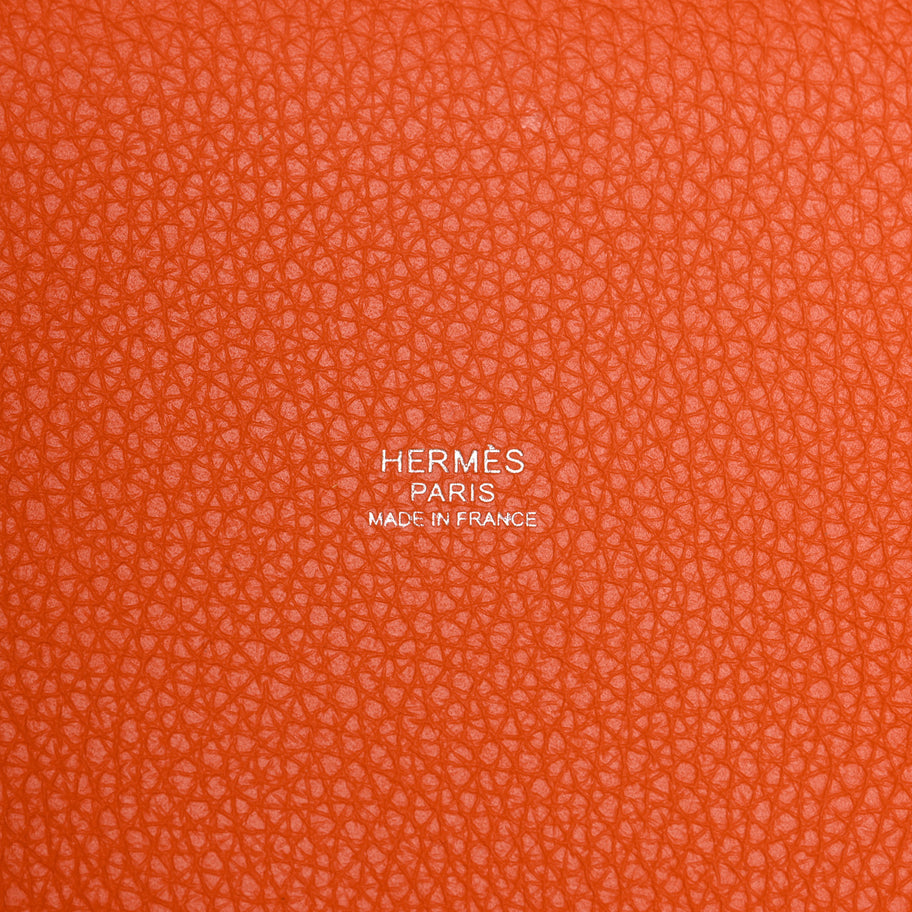 Hermes Taurillon Clemence Picotin Lock 18 PM Orange Poppy Image 6