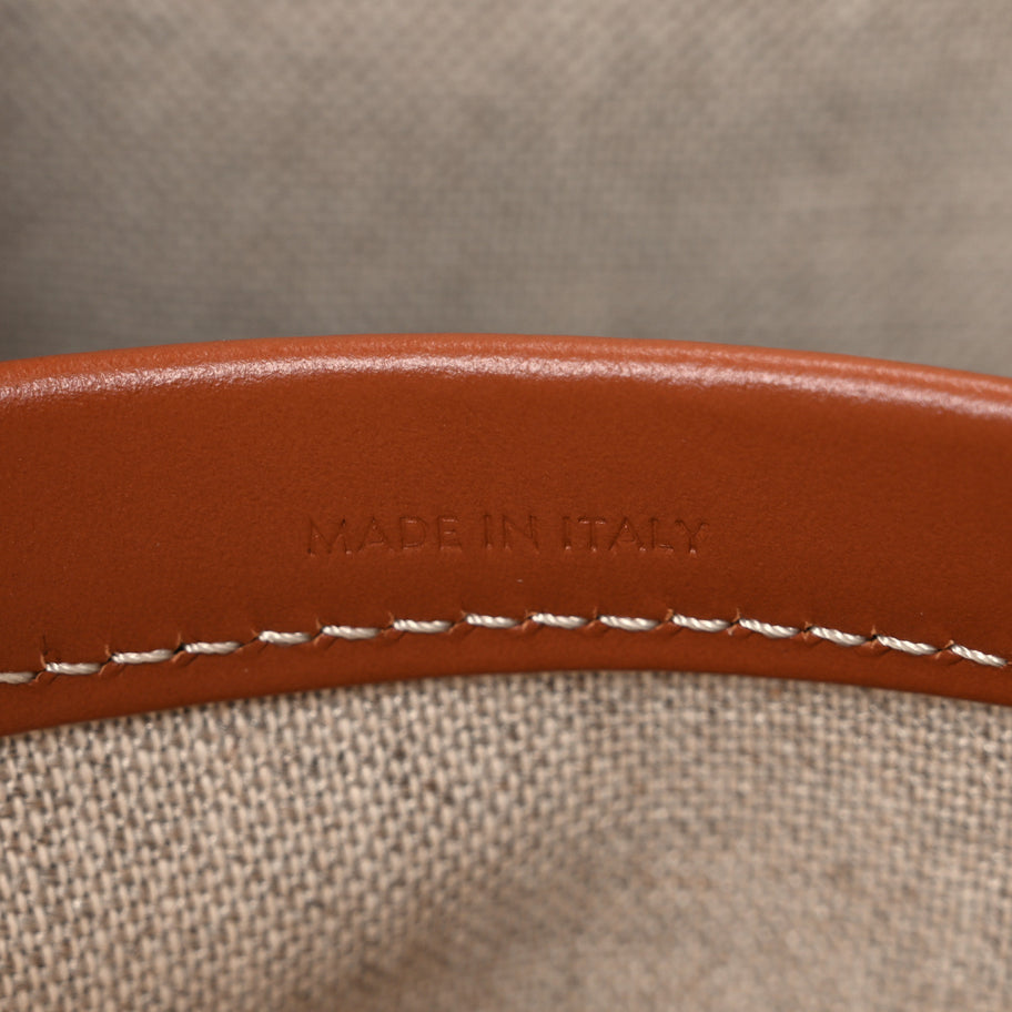 Celine Canvas Calfskin All Over Print Small Cabas Thais Natural Tan Image 7