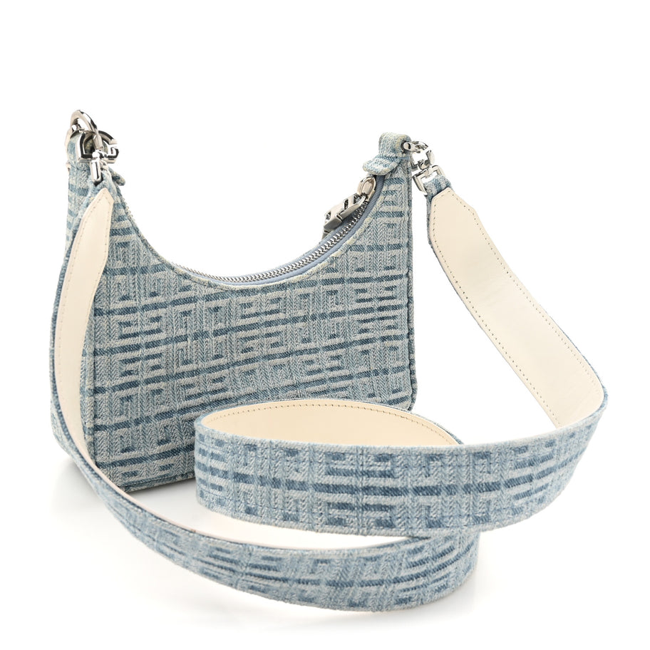 Givenchy Denim Mini Moon Cut Out Shoulder Bag Blue Image 3