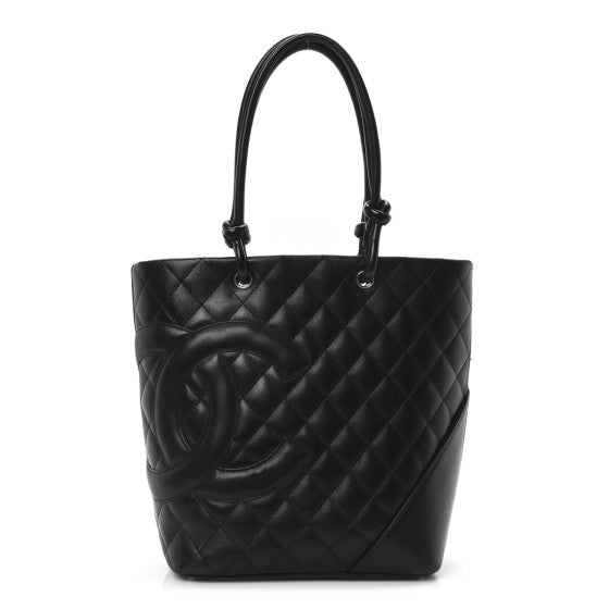 Chanel Calfskin Quilted Medium Cambon Tote Black Image 1