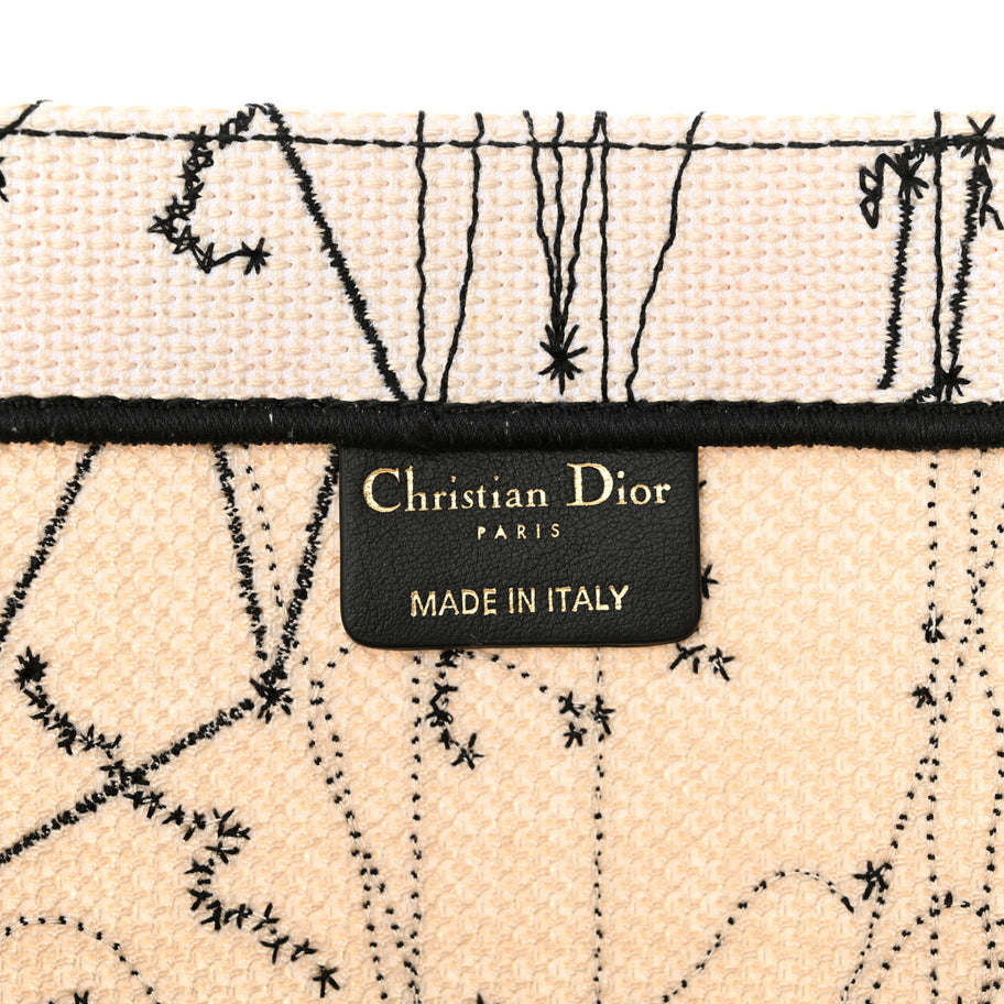 Christian Dior Canvas Embroidered Large Zodiac Book Tote Latte Multicolor Image 5