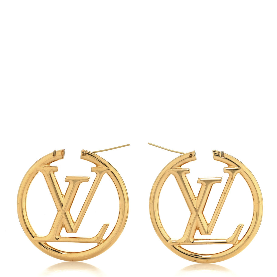 Louis Vuitton Metal Louise Hoop Earrings Gold Image 3