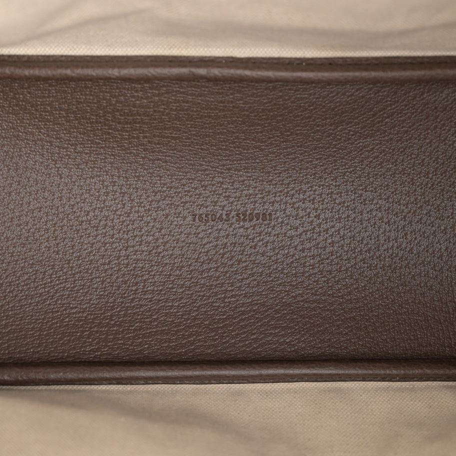 Gucci GG Supreme Monogram Textured Calfskin Medium Ophidia Shoulder Tote Bag Beige Ebony New Acero Image 5