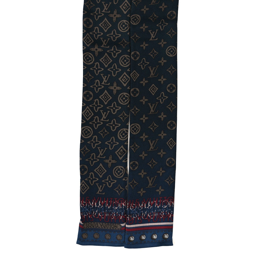 Louis Vuitton Silk Monogram Map Bandeau Petrole Blue Image 2