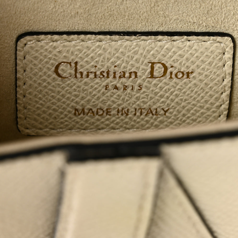Christian Dior Grained Calfskin Mini Saddle Bag Ivory Image 6