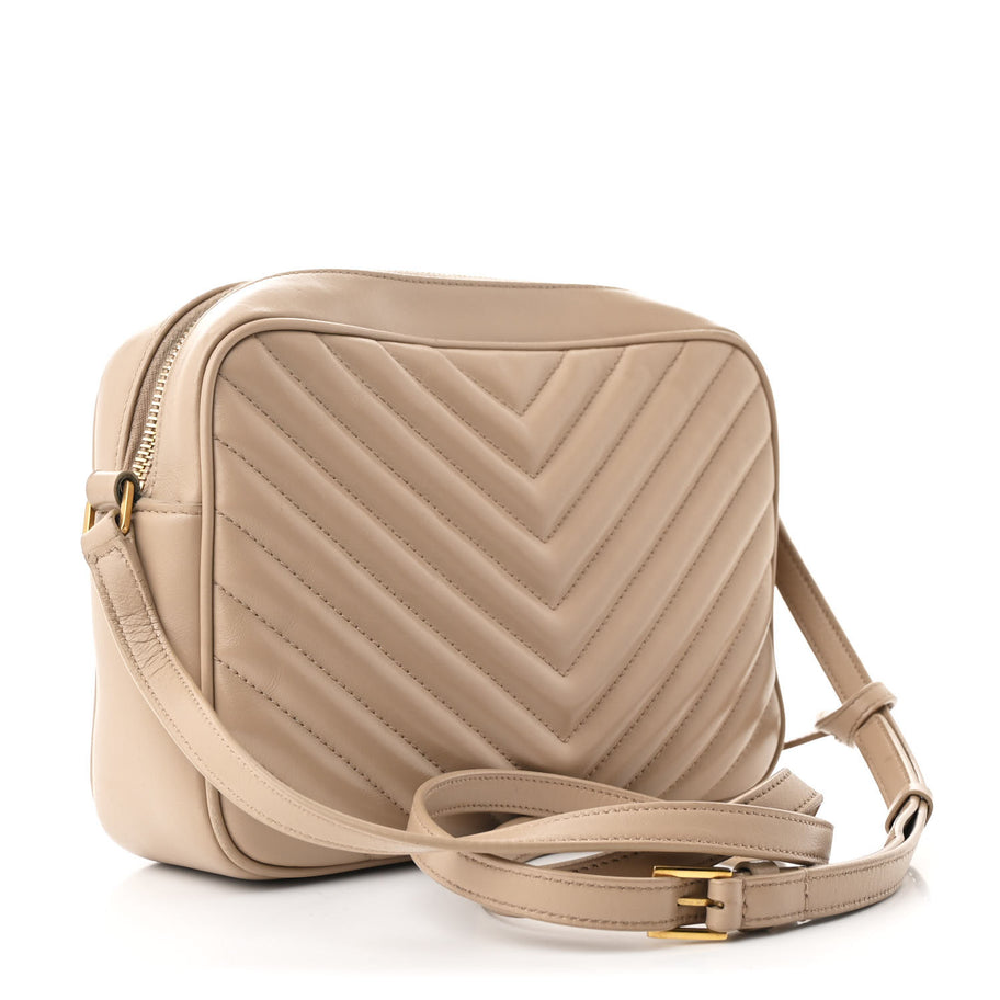 Saint Laurent Calfskin Matelasse Monogram Lou Camera Bag Dark Beige Image 3