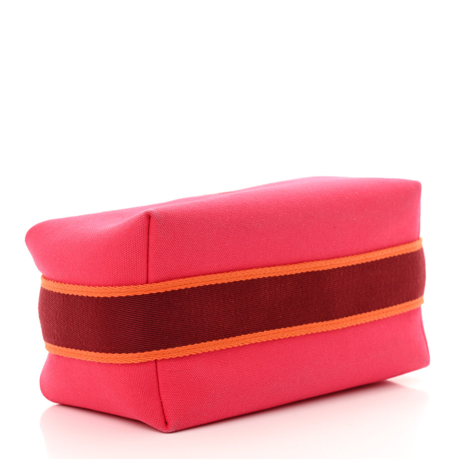 Hermes Canvas Small Bride-A-Brac Pouch Hibiscus Image 4