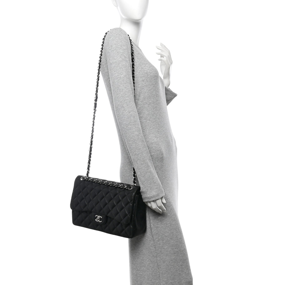 Chanel Lambskin Quilted Jumbo Double Flap Black Image 2