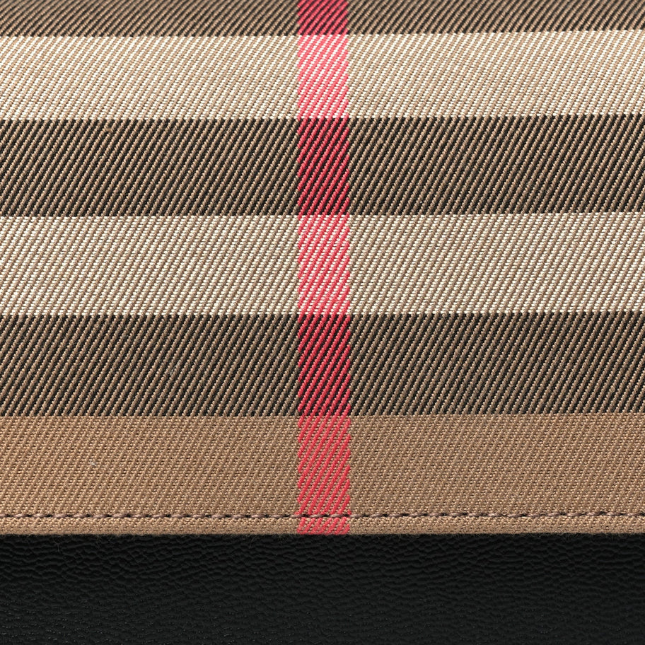 Burberry Grained Calfskin House Check Small Madison Shoulder Bag Black Image 7