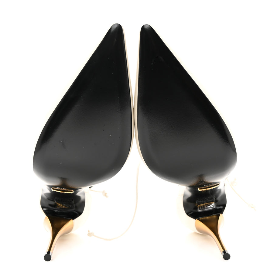 Gucci Soft Nappa Priscilla Ankle Cuff Pumps 40.5 White Image 5