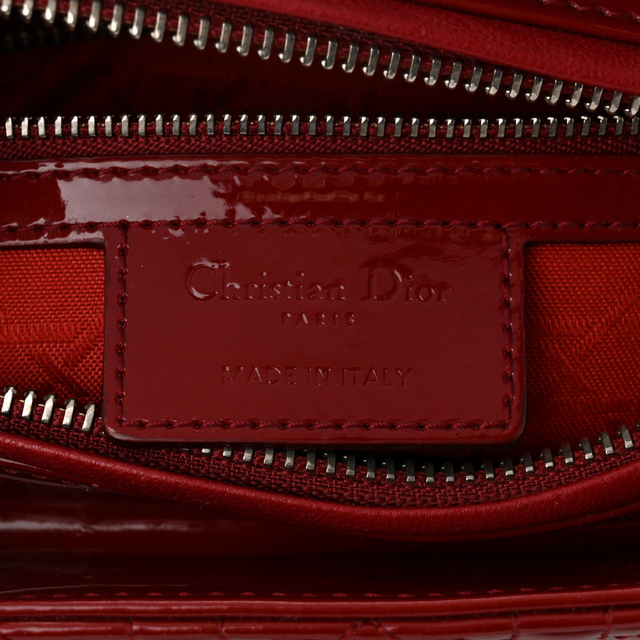 Christian Dior Patent Cannage Medium Lady Dior Red Image 6