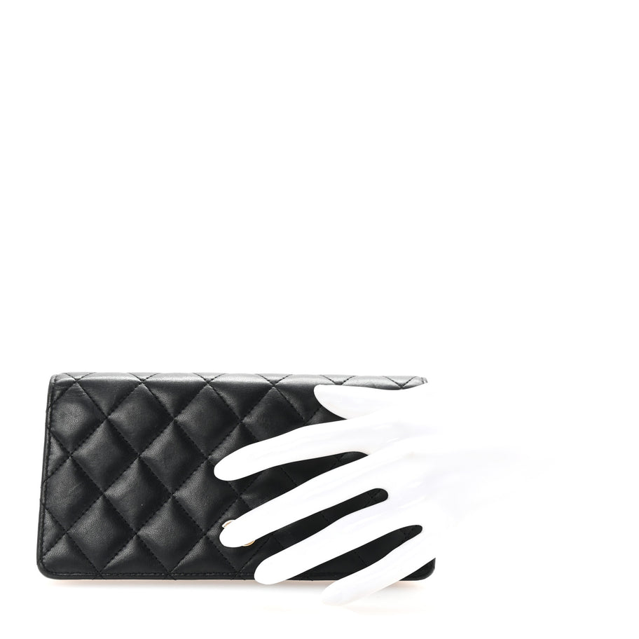 Chanel Lambskin Quilted Yen Wallet Black Image 2