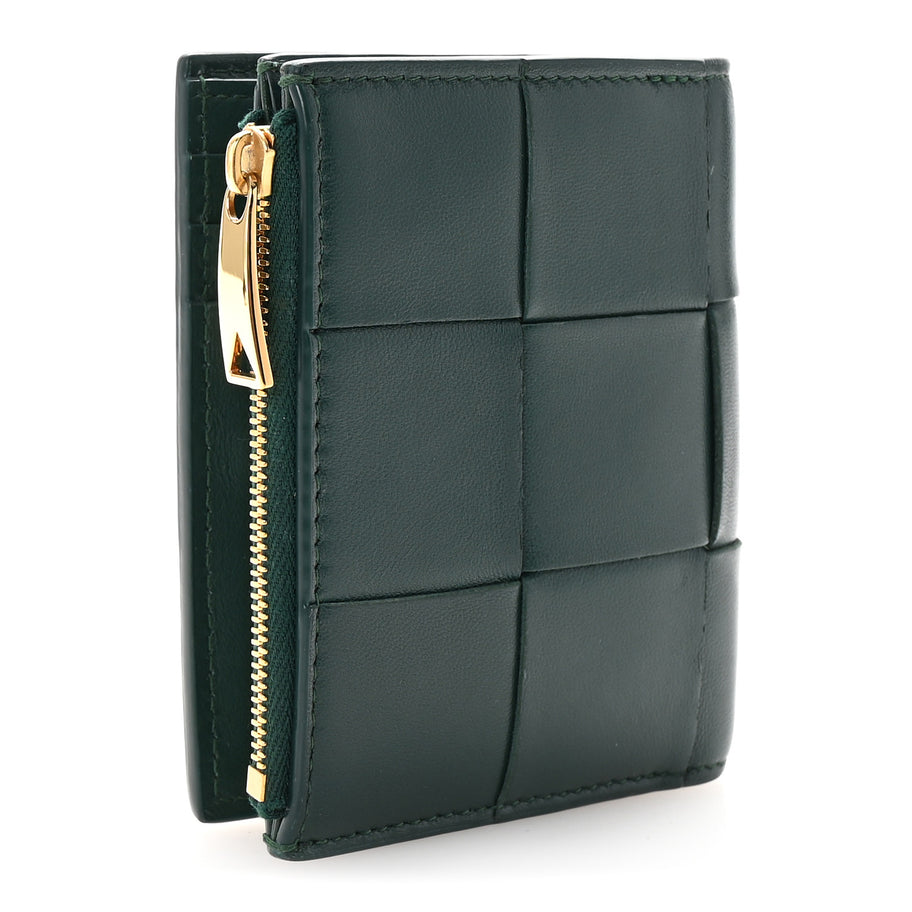 Bottega Veneta Nappa Maxi Intrecciato Bifold Zip Wallet Raintree Image 3