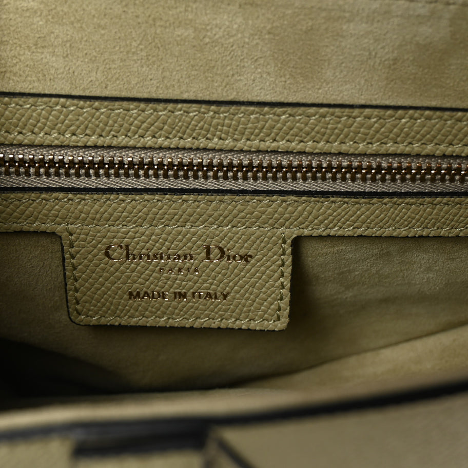 Christian Dior Grained Calfskin Saddle Bag With Strap Desert Sage Image 6