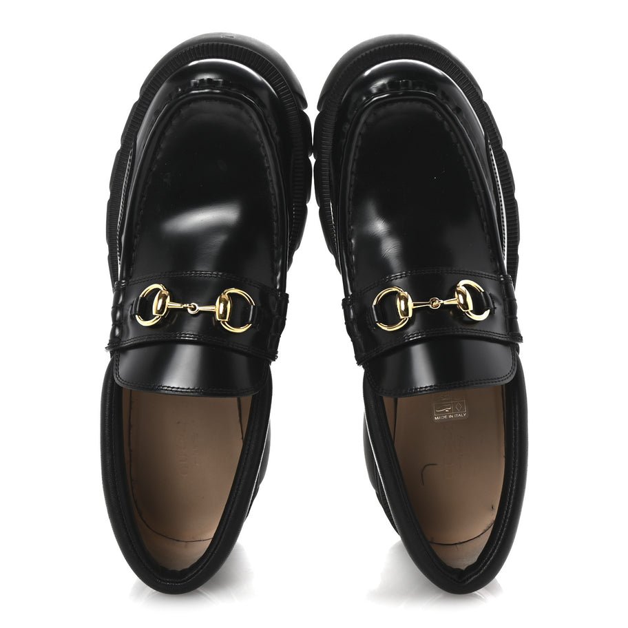 Gucci Cordovan Lux Womens Harald Horsebit 25mm Platform Loafers 40 Black Image 2