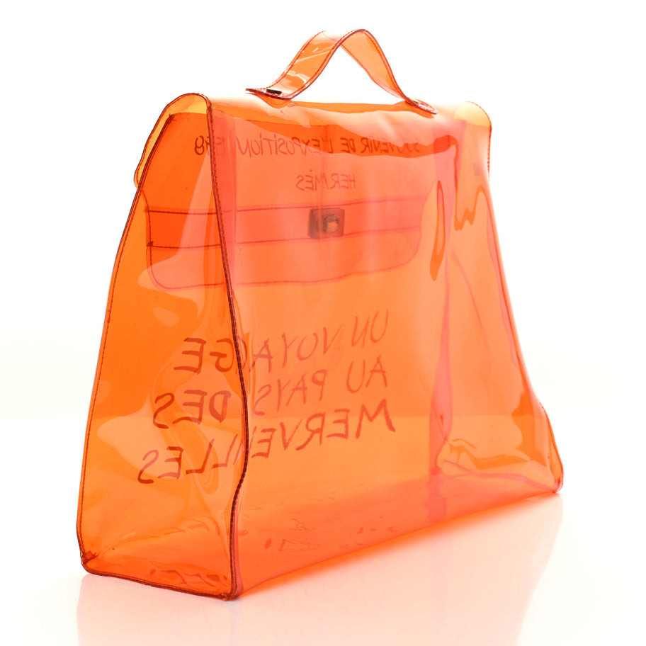 Hermes Vinyl Souvenir De L'Exposition Kelly Orange Image 3