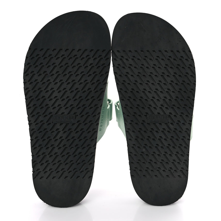 Hermes Epsom Womens Chypre Sandals 37.5 Vert Jade Image 6