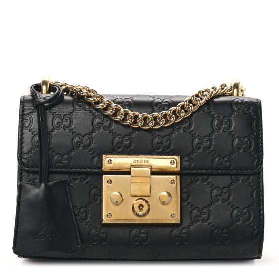 Gucci Guccissima Small Padlock Shoulder Bag Black Image 1
