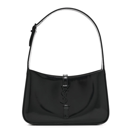  Saint Laurent Patent Le 5 A 7 Monochrome Hobo  Black
