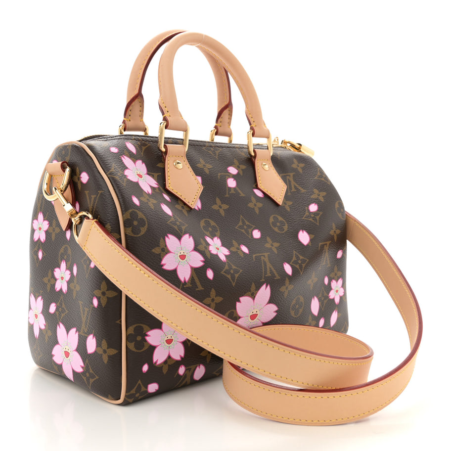 Louis Vuitton LV X TM Monogram Cherry Blossom Speedy Bandouliere 25 Sakura Brown Image 3