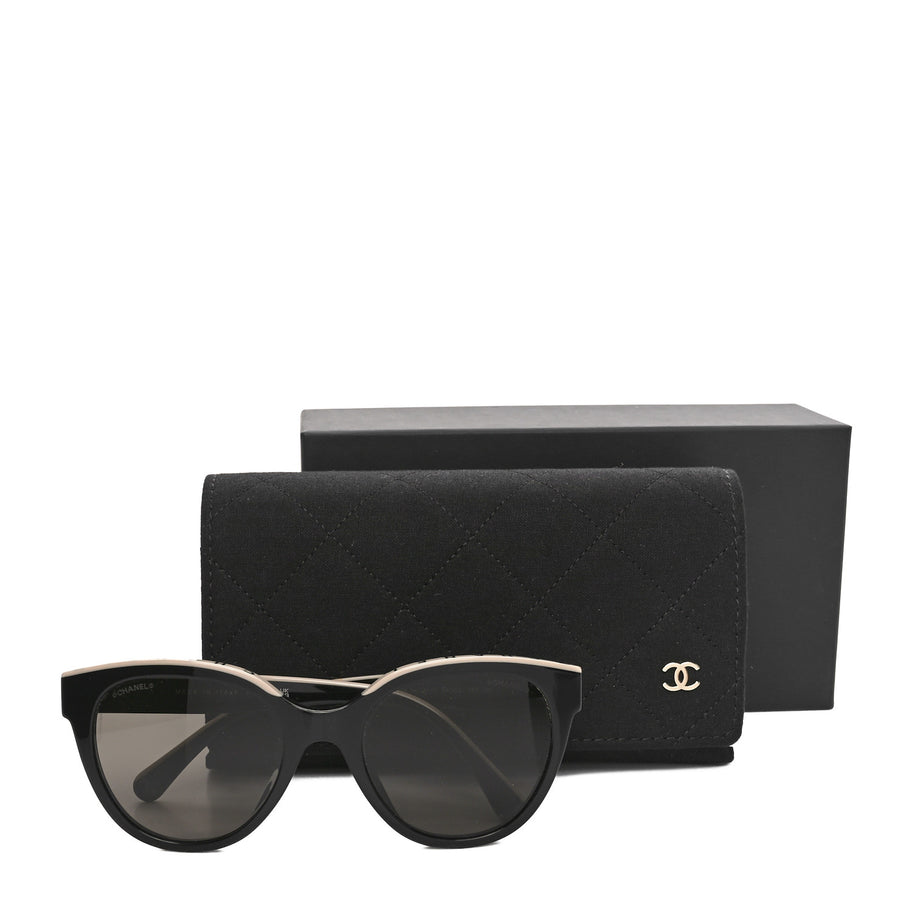 Chanel Acetate CC Butterfly Sunglasses 5414-A Black Beige Image 7