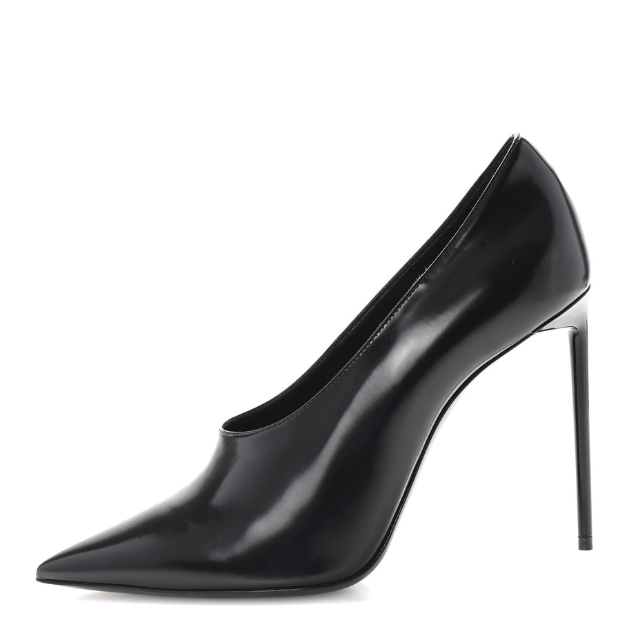 Saint Laurent Patent Calfskin Teddy High Vamp 105 Pumps 39 Black Image 1
