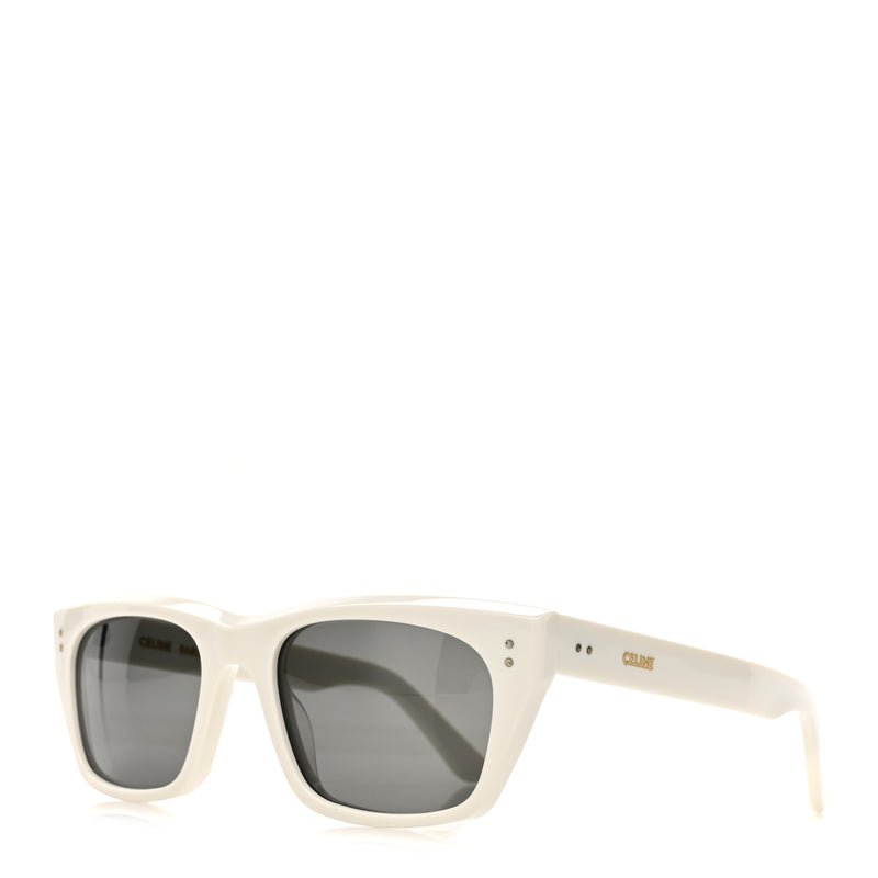  Celine Acetate Polarized Rectangular Sunglasses CL40060I White