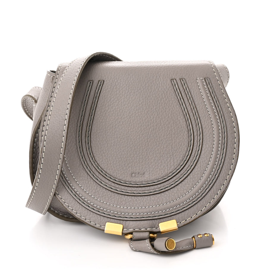 Chloe Calfskin Mini Marcie Round Crossbody Bag Cashmere Grey Image 1