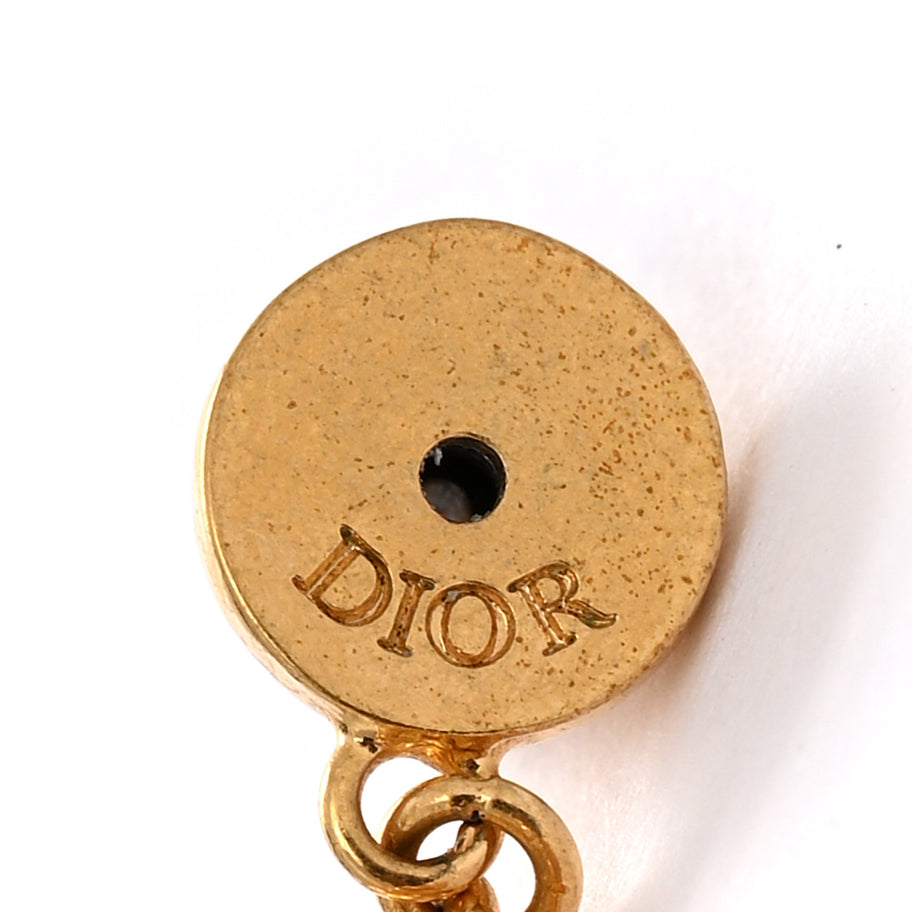 Christian Dior Metal Petit CD Drop Earrings Gold Image 4