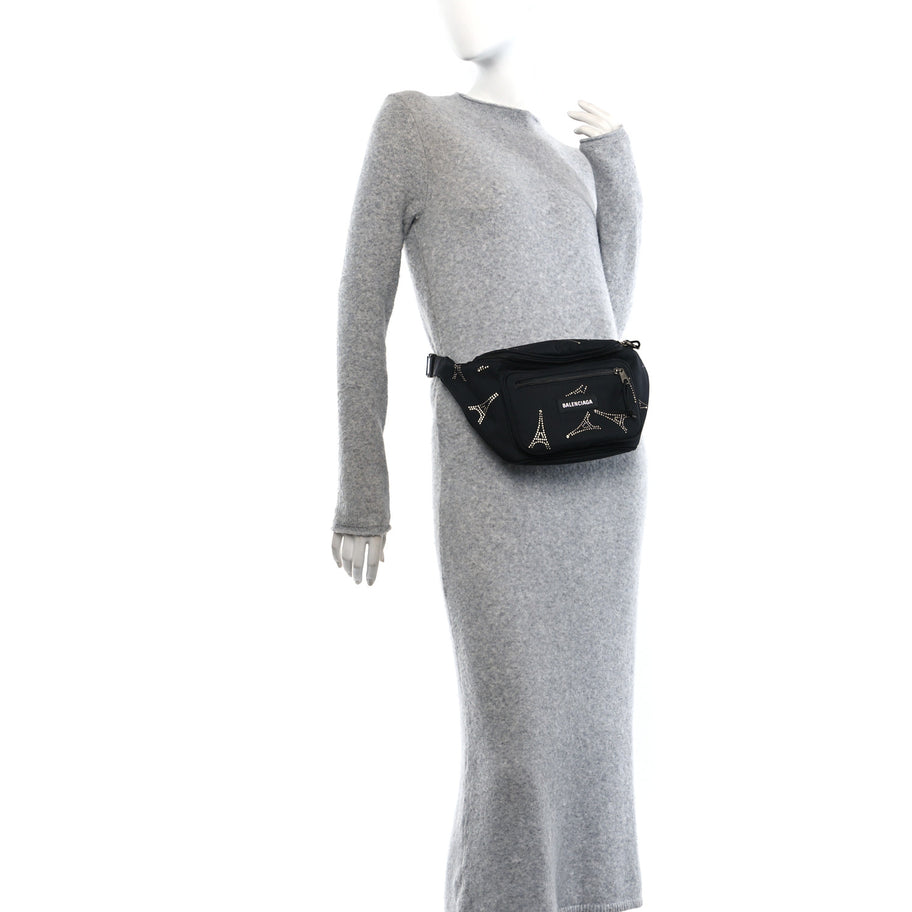 Balenciaga Nylon Eiffel Strassed Beltpack Black Image 2