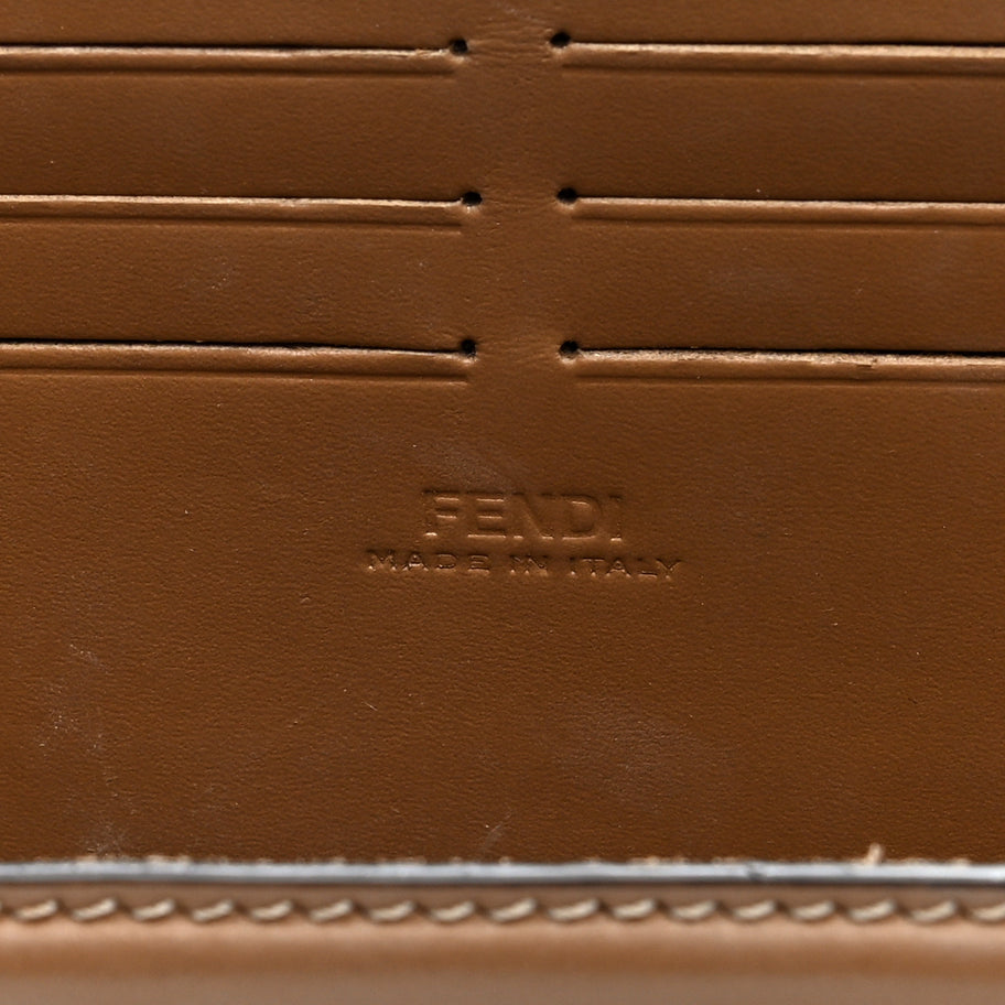 Fendi Recycled Fabric Jacquard Vitello King FF 1974 Baguette Soft Trunk Phone Pouch Tobacco Moro Sand Image 6