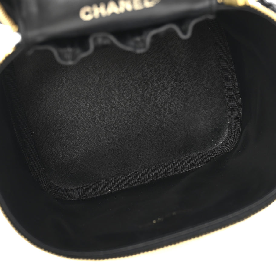 Chanel Caviar Vanity Cosmetic Case Black Image 5