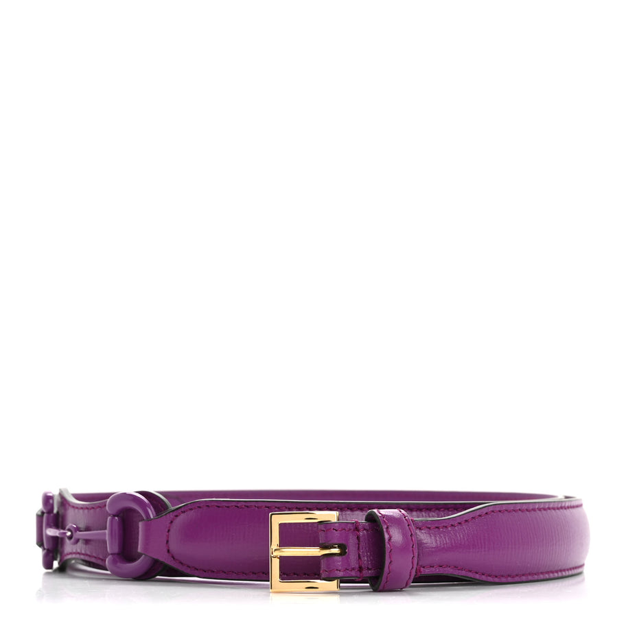 Gucci Efesto Leather Womens Horsebit 15/23mm Belt 95 38 Purple Image 1