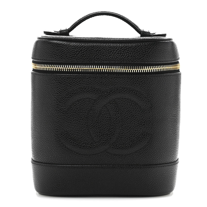  Chanel Caviar Vanity Cosmetic Case Black