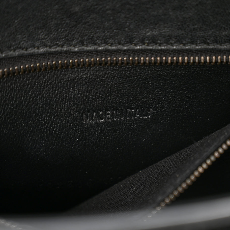 Balenciaga Shiny Calfskin Monochrome Crocodile Embossed Small Hourglass Top Handle Bag Black Image 6