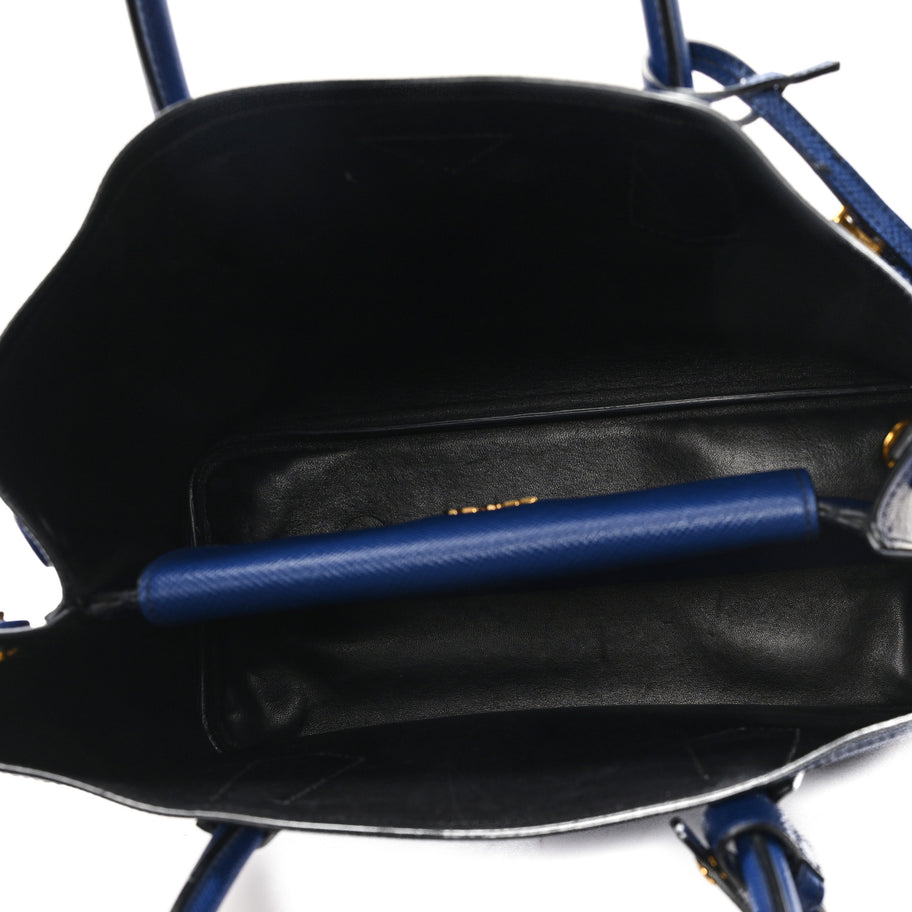 Prada Saffiano Cuir Small Double Bag Inchiostro Image 5