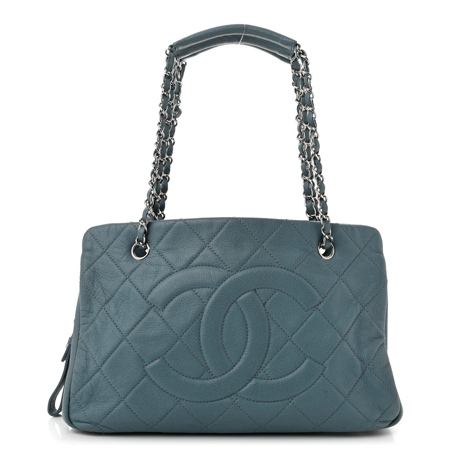 Chanel Caviar Quilted Timeless CC Tote Blue Image 1