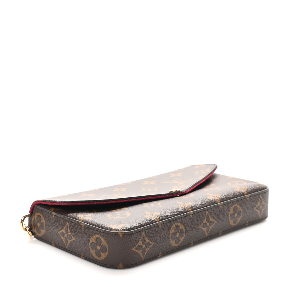 Louis Vuitton Monogram Pochette Felicie Chain Wallet Fuchsia Image 5