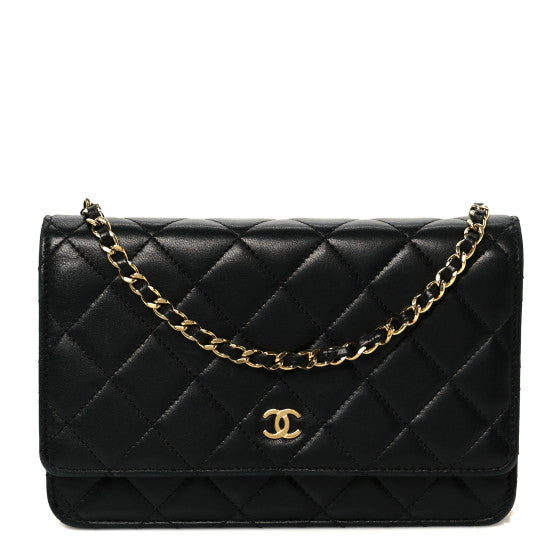 Chanel Lambskin Quilted Wallet On Chain WOC Black Image 1