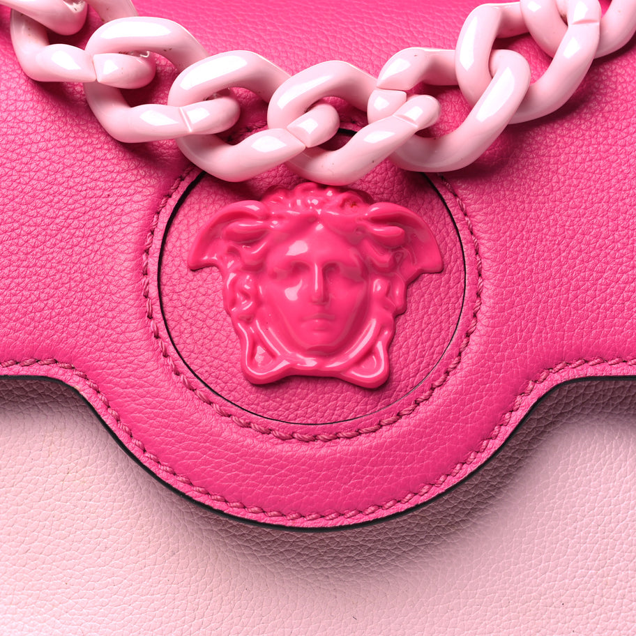 Versace Calfskin Medusa Small Top Handle Handbag Fuxia Light Pink Image 7