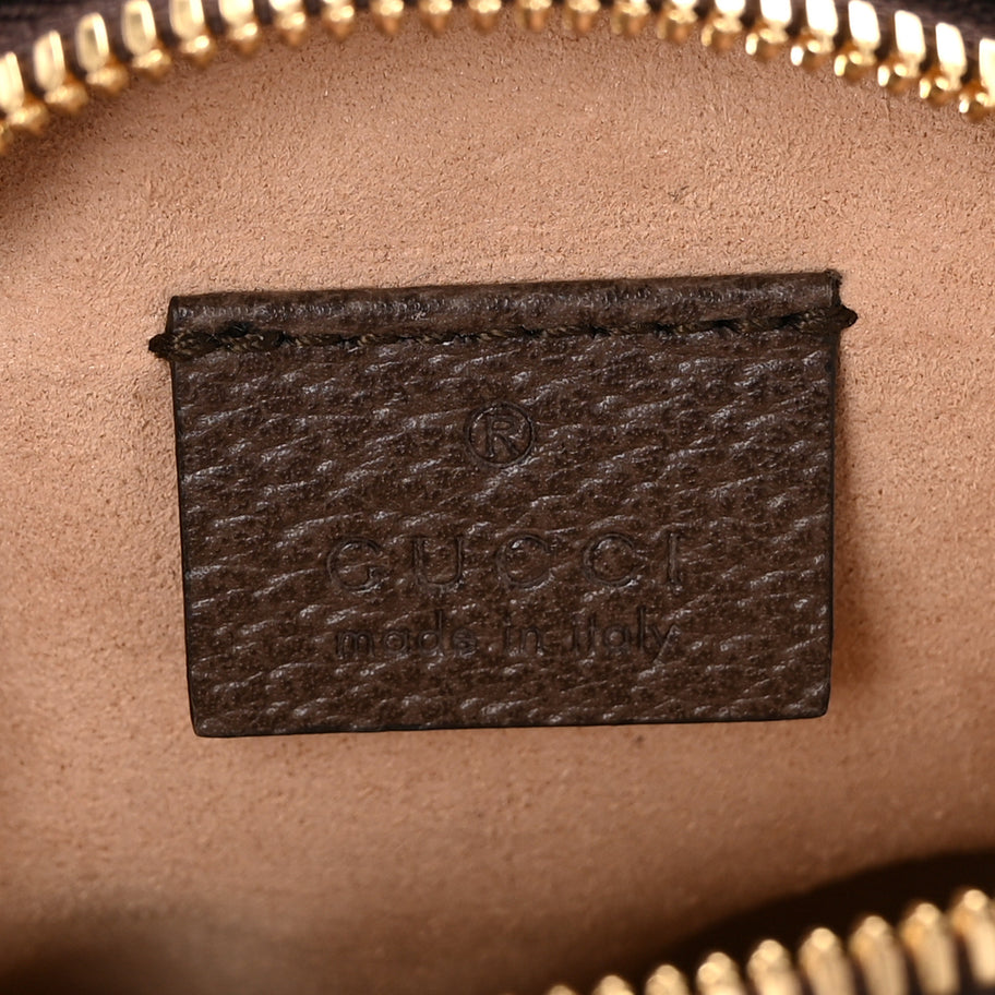 Gucci GG Supreme Monogram Web Mini Ophidia Round Shoulder Bag Brown Image 6
