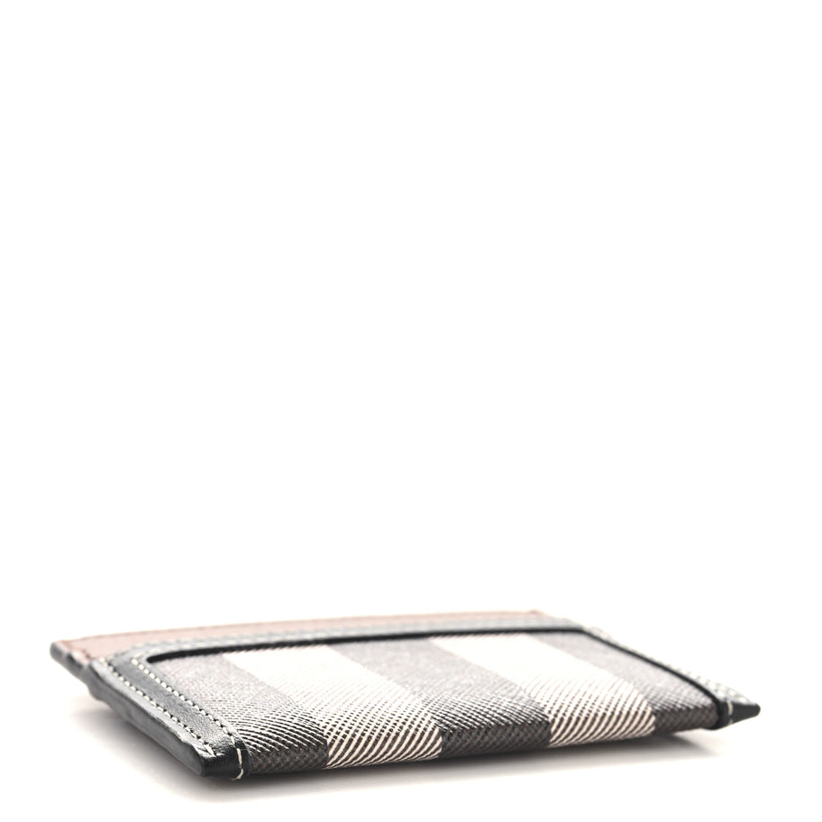 Burberry E-Canvas Calfskin Sandon Check Card Case Dark Birch Image 4