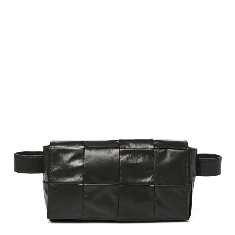 Bottega Veneta Paper Calfskin Intrecciato Cassette Belt Bag Raintree Image 1