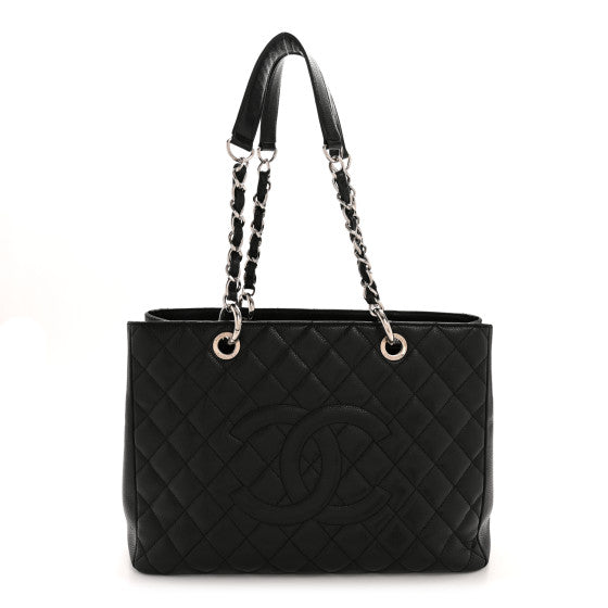  Chanel Caviar Quilted Grand Shopping Tote GST Black