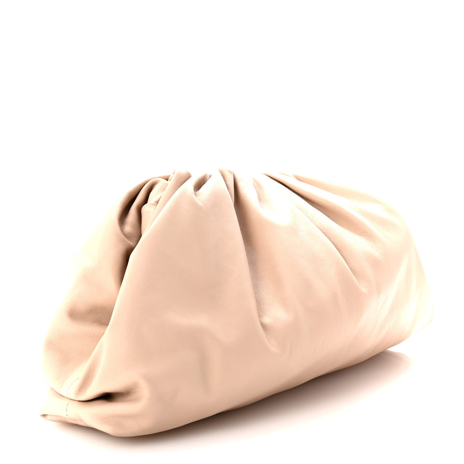 Bottega Veneta Smooth Butter Calf The Pouch Oversized Clutch Nude Image 3