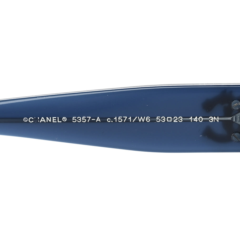Chanel Acetate Mirror CC Square Fall Sunglasses 5357-A Blue Image 5