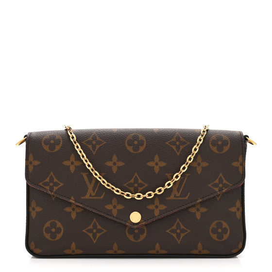 Louis Vuitton Monogram Pochette Felicie Chain Wallet Fuchsia Image 1