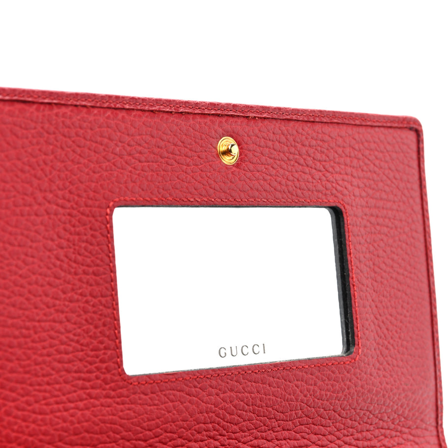Gucci Dollar Calfskin Mini GG Marmont Chain Wallet Hibiscus Red Image 7